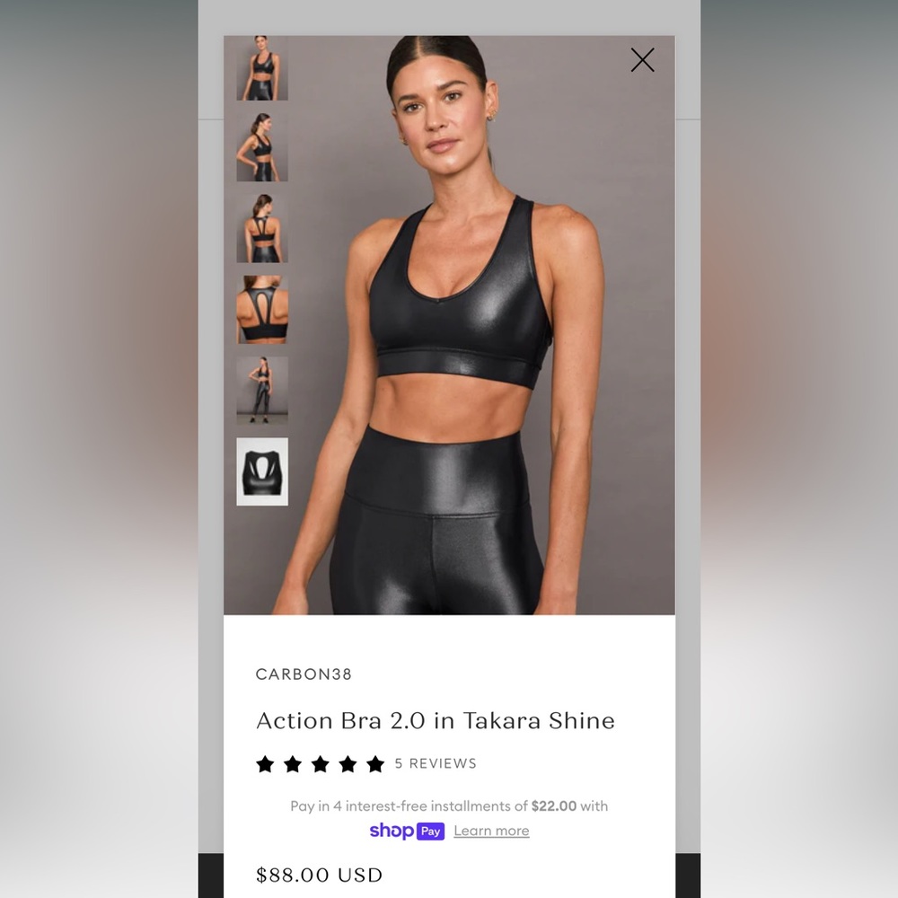 Carbon38 Women's Black Action Bra 2.0